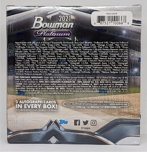 2021 Bowman Platinum MLB Baseball Card Mega Box Q878688