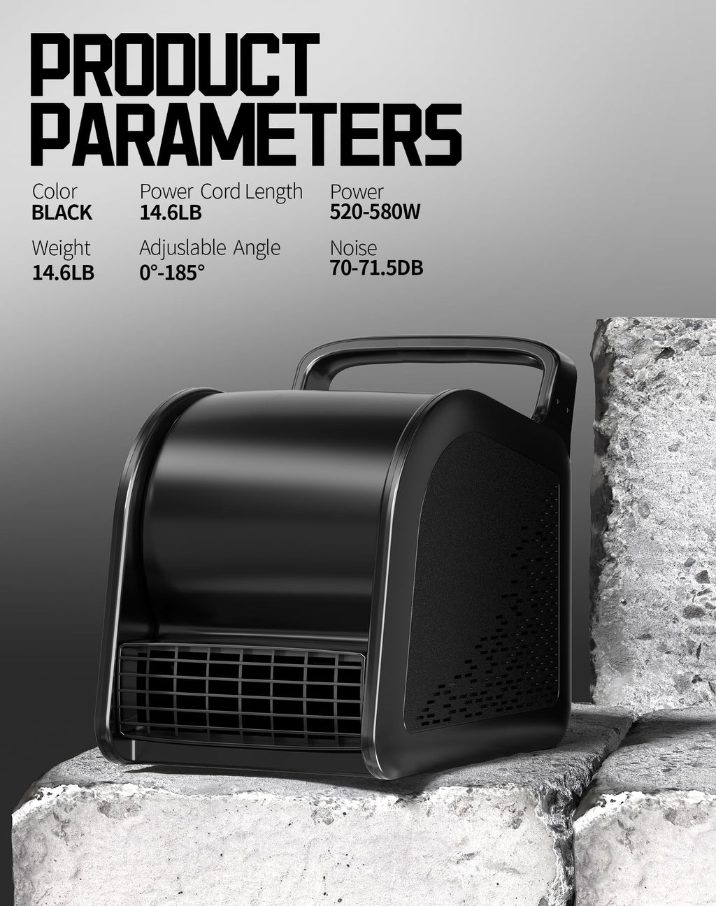 580W 685CFM Industrial Floor Fan Y472