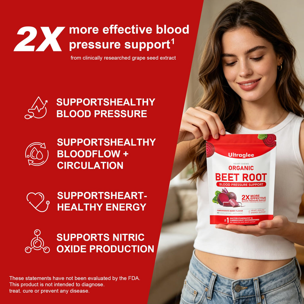 Beet Root Chewable Nitric Oxide Support Soft Chews 60 Pomegranate Berry Flavor R3266