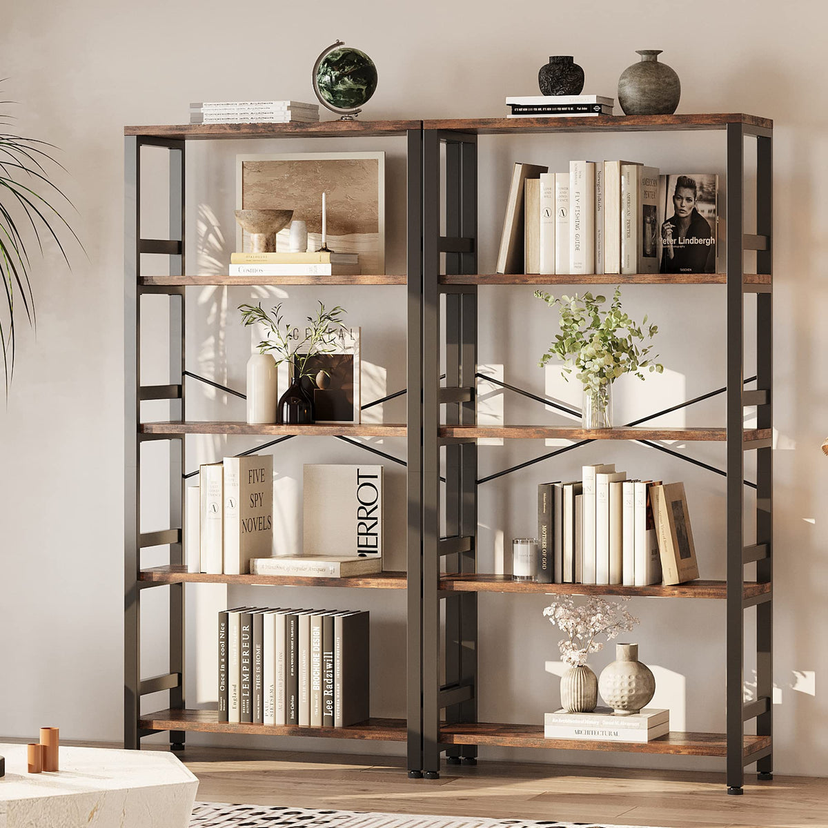 31.5" 5-Tier Industrial Bookshelf W65143