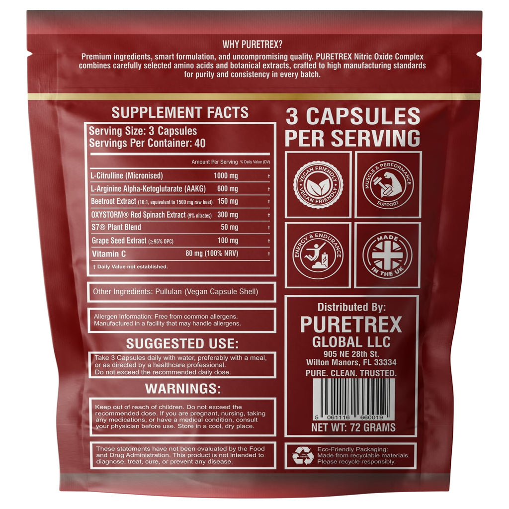 3000mg Nitric Oxide Complex 120 Capsules A552
