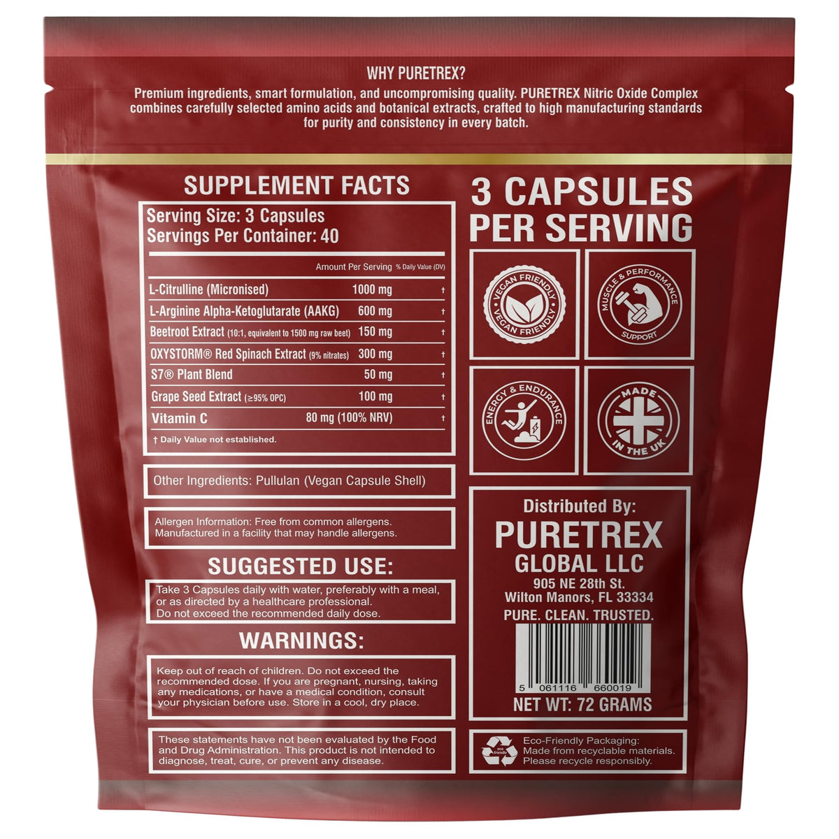 3000mg Nitric Oxide Complex 120 Capsules A552