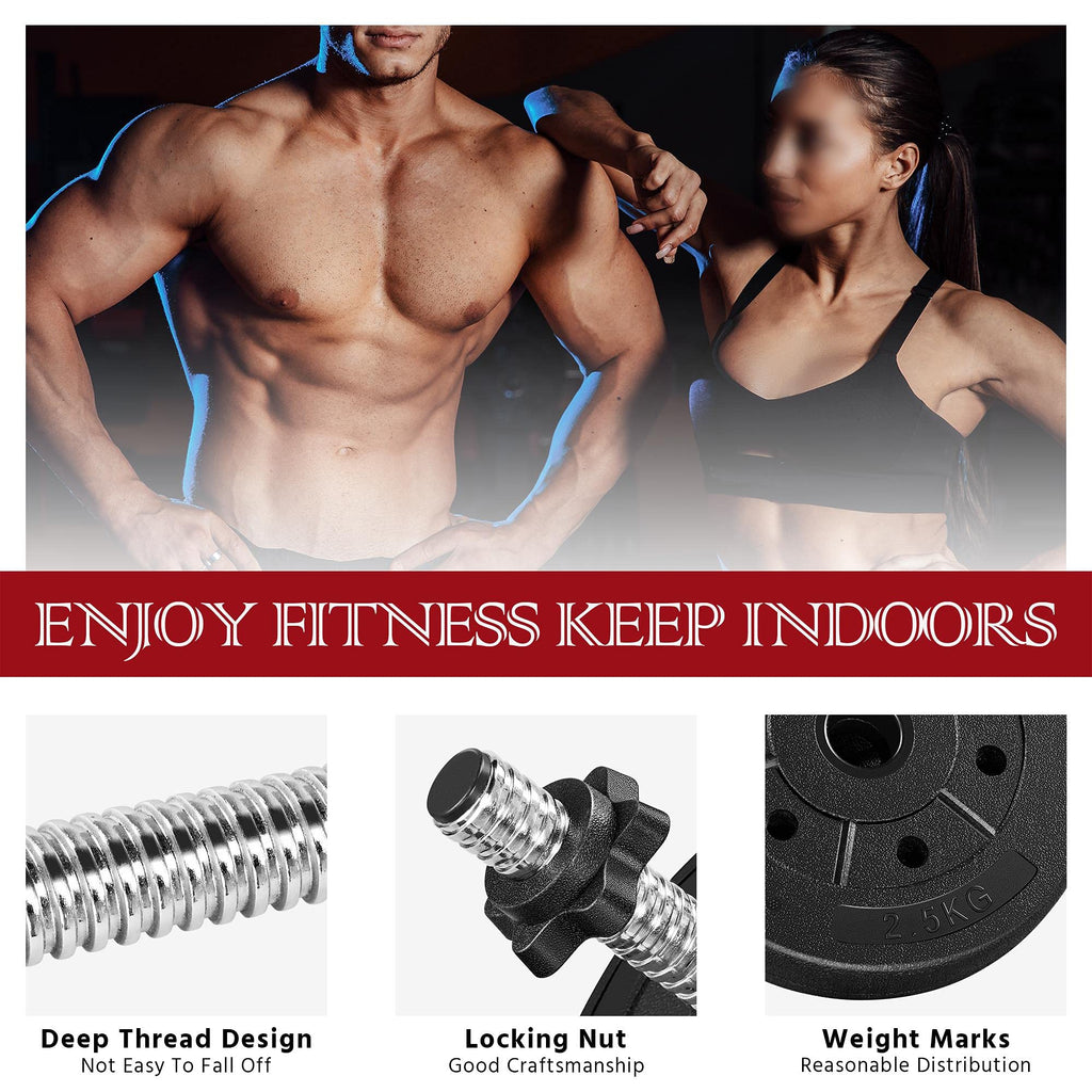 Adjustable Dumbbell Set with Spinlock Collars U831428