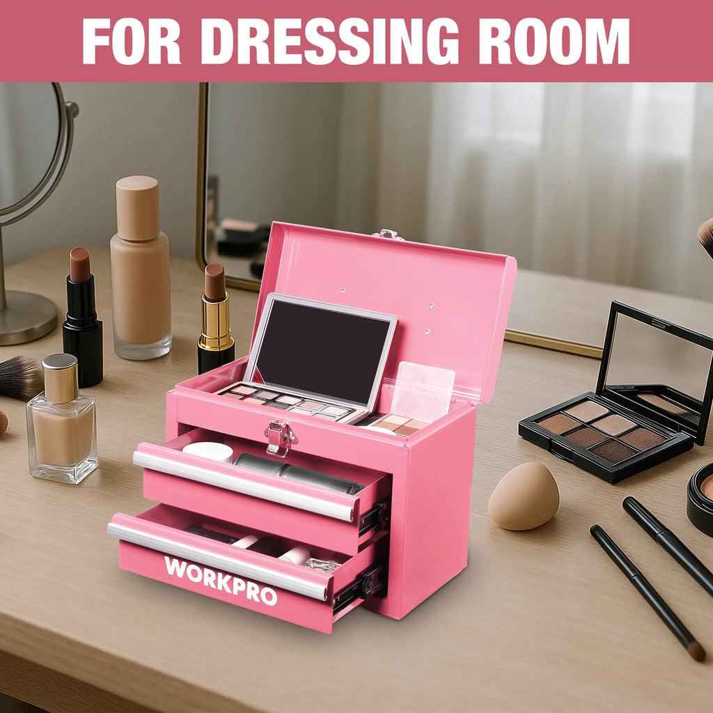 Portable Mini Metal Tool Box with 2 Drawers A28972