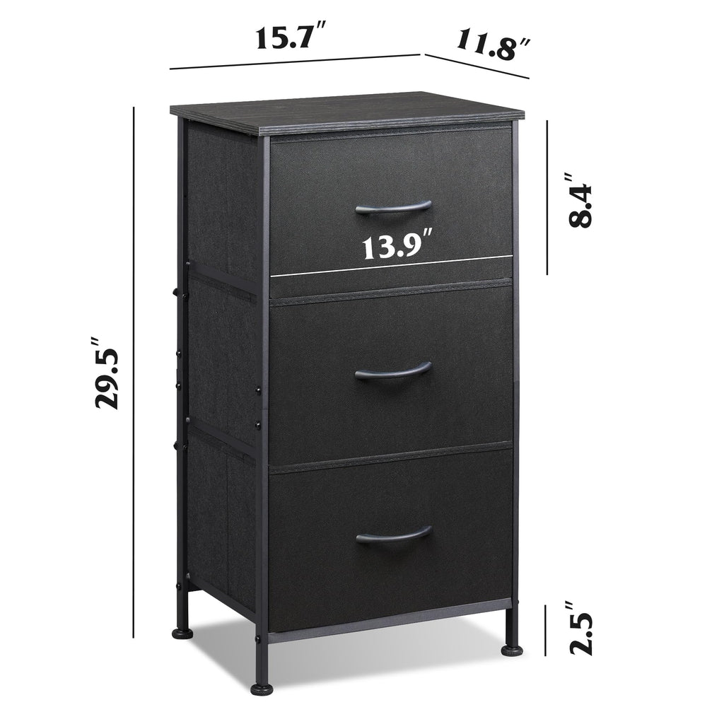 Charcoal Black 3 7 9 Drawer Dresser Set D86269