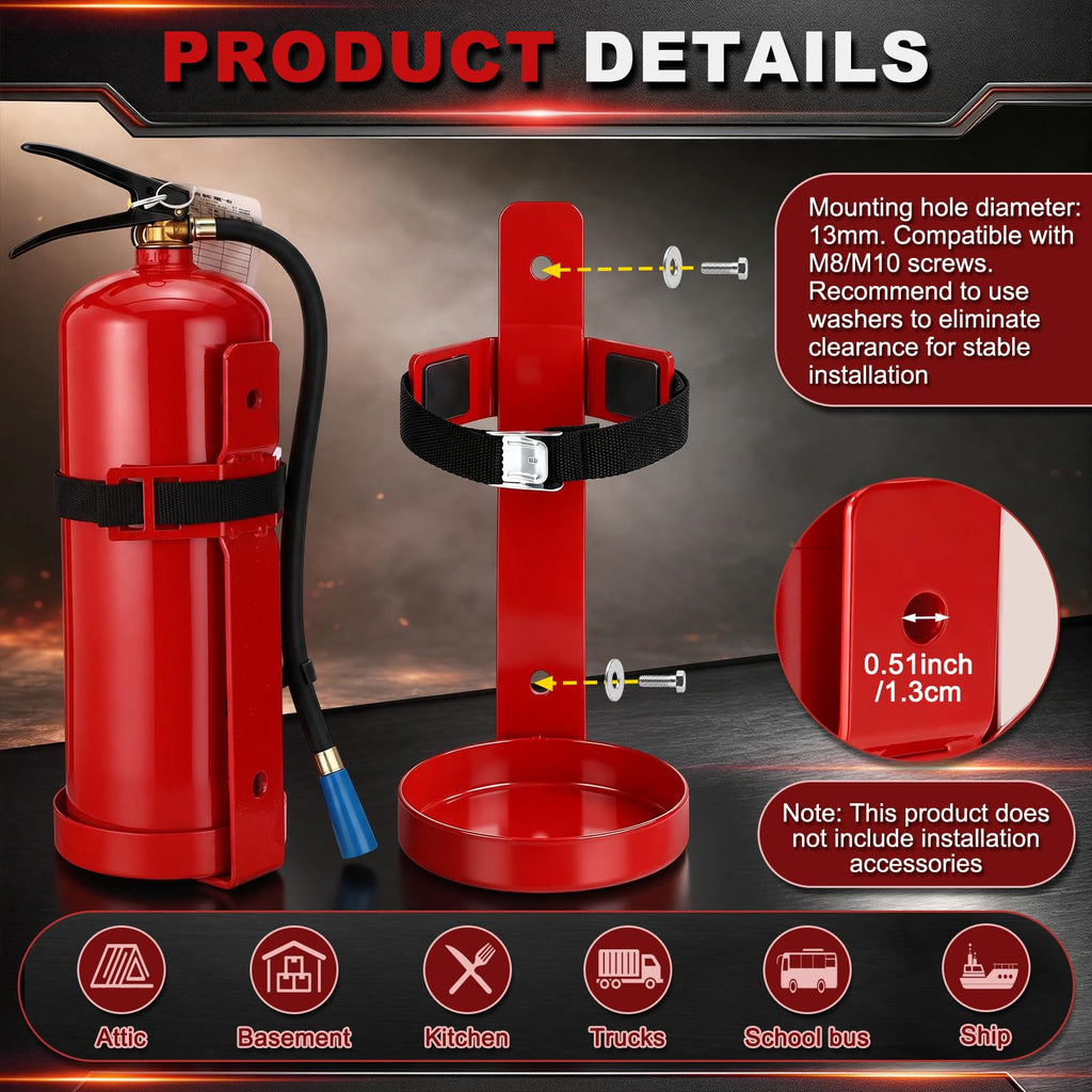 6 Pack 2.5 lb Fire Extinguisher Wall Mount Bracket W200