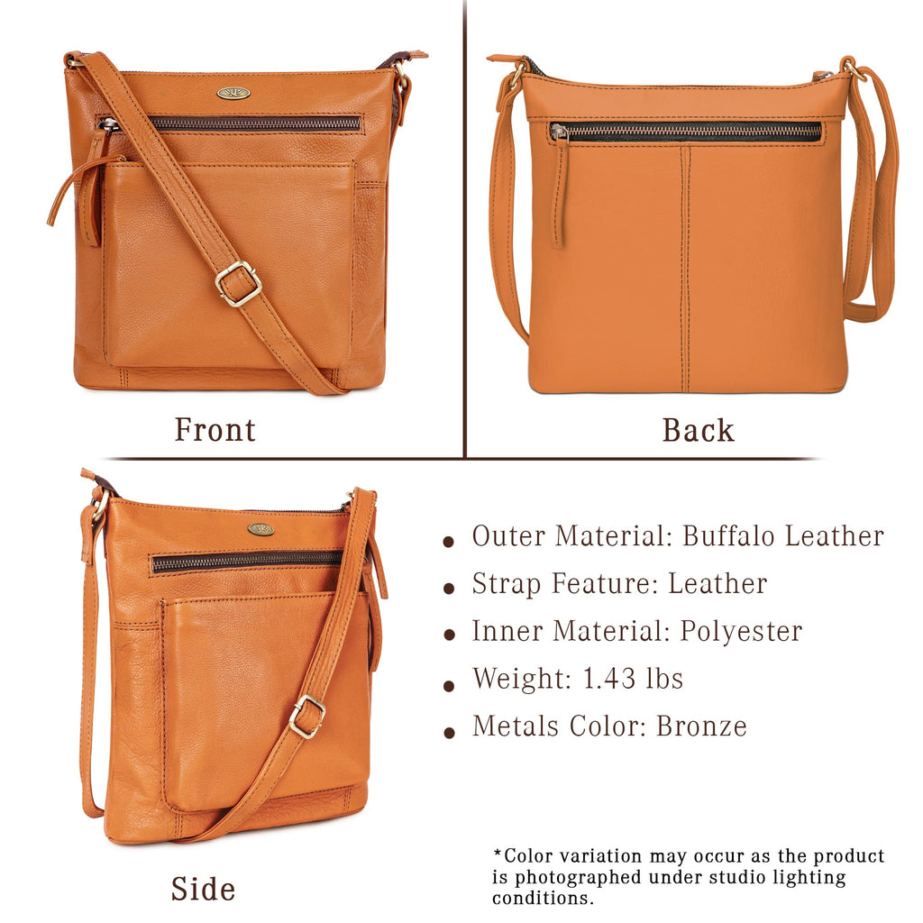 Light Brown Genuine Leather Crossbody Bag E4055