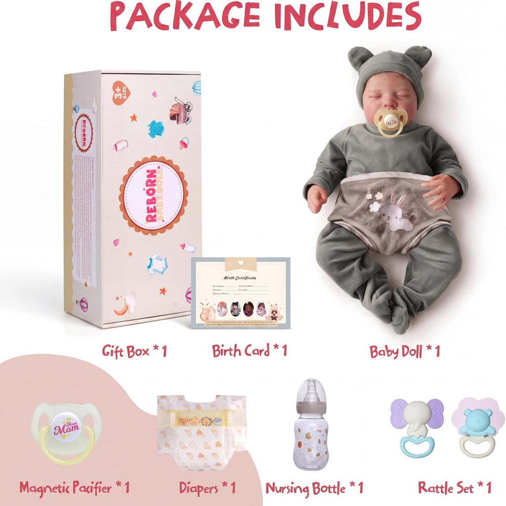 20 Inch Realistic Newborn Baby Doll with Poseable Body F62338