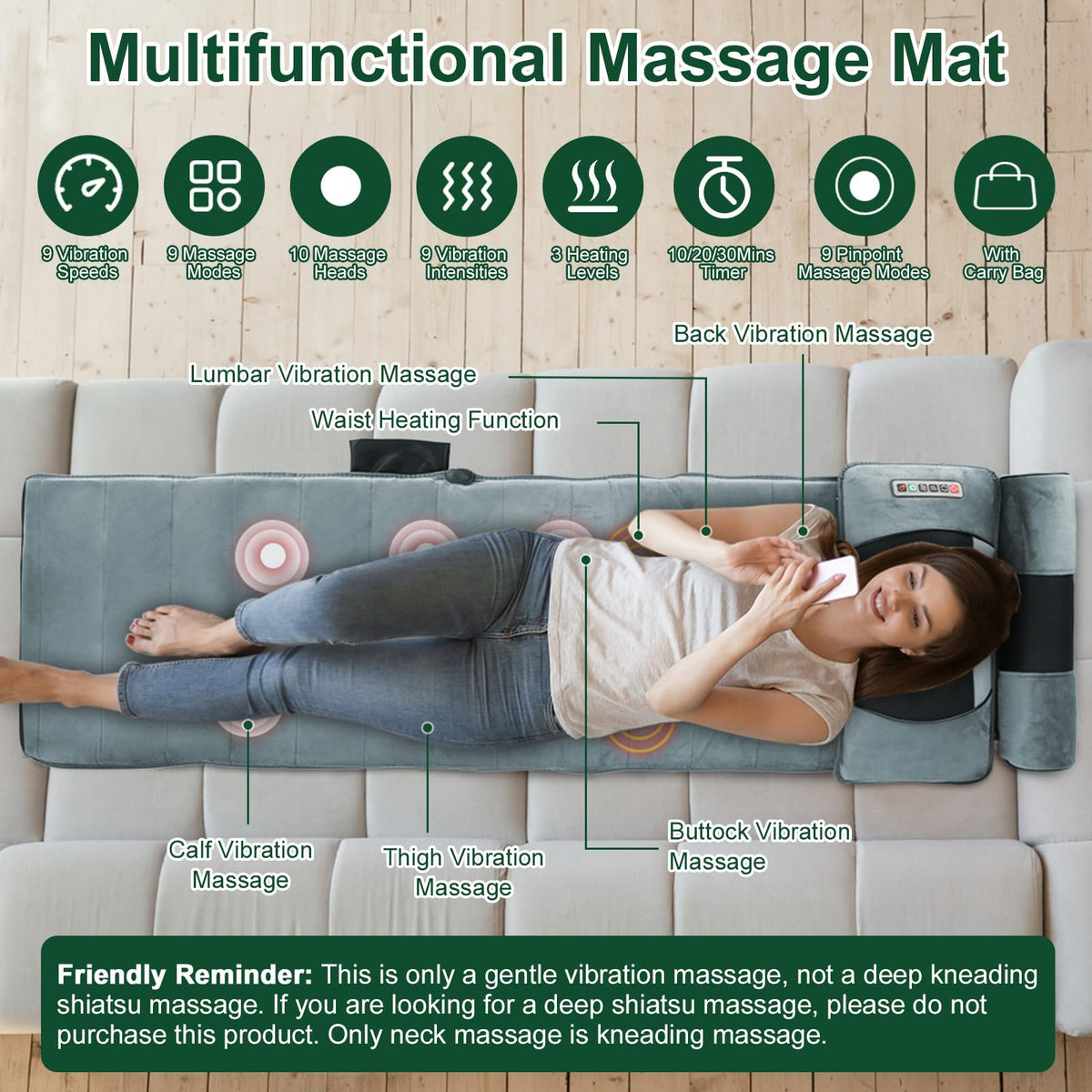 Full Body Massage Mat with Heat A23121