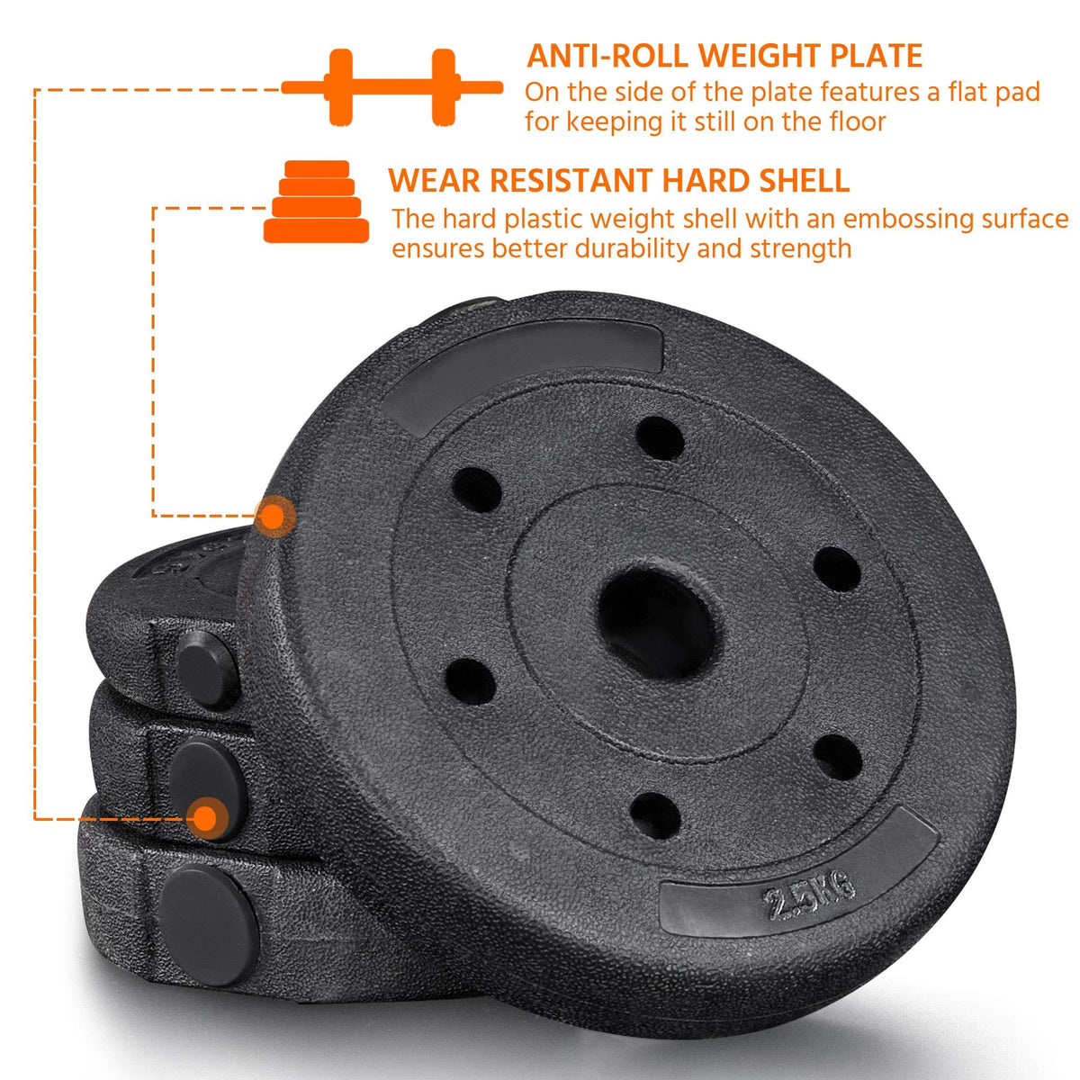 Adjustable Dumbbell Set with Spinlock Collars U831428