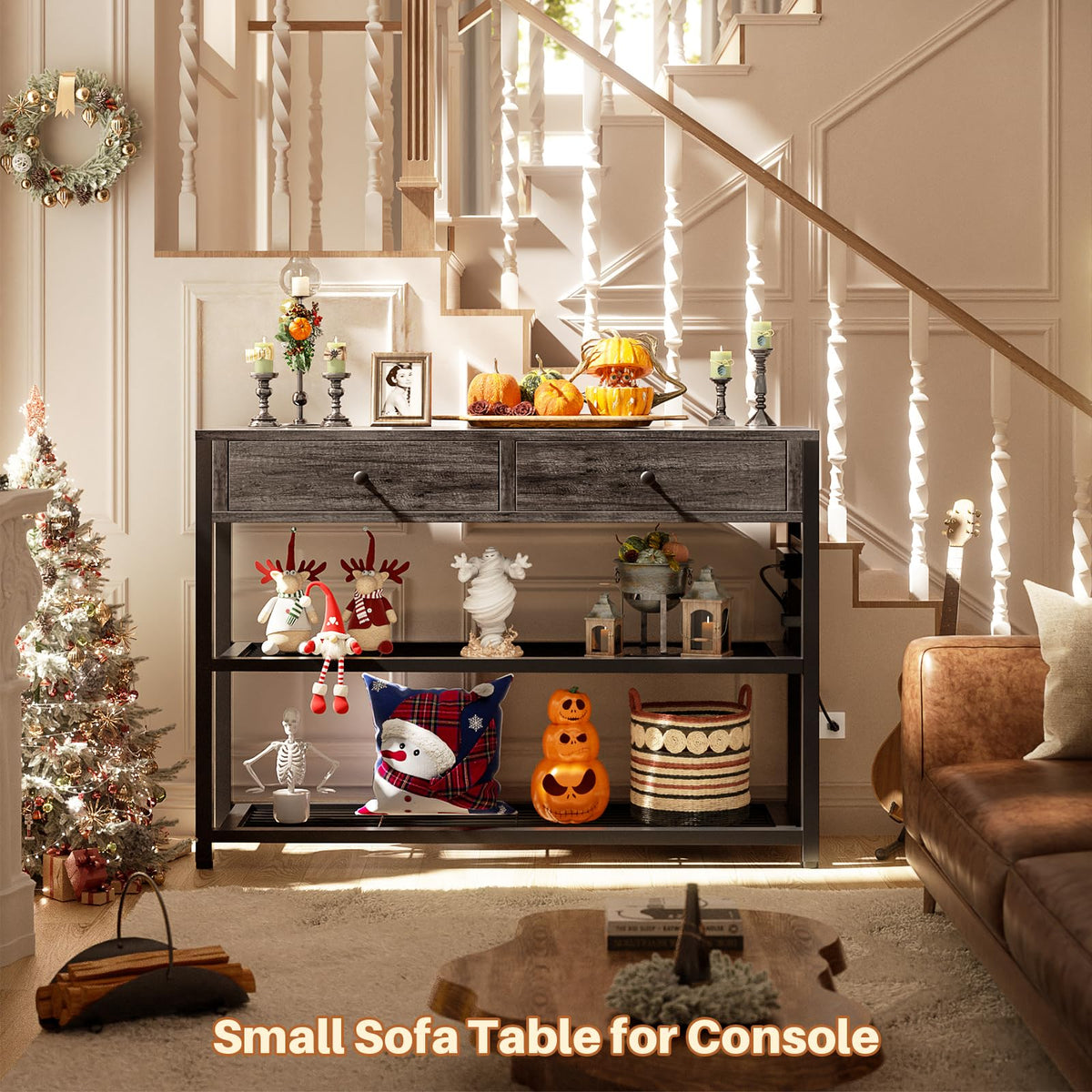 32" Entryway Table with Outlets and Drawers P150944