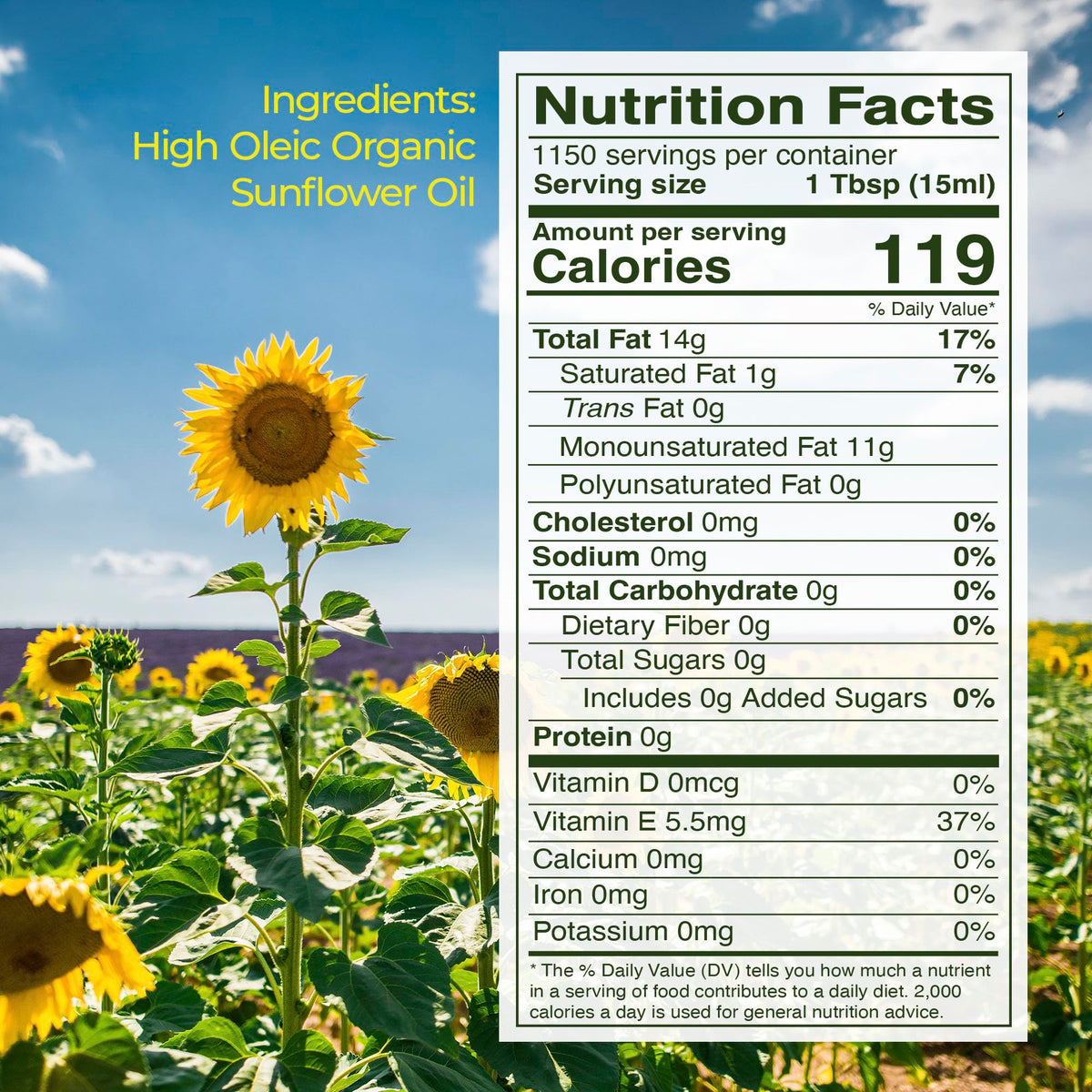 Organic Sunflower Oil 35 lb F8807
