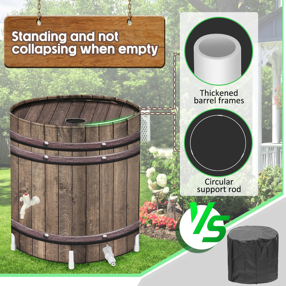 50 Gallon Collapsible Rain Barrel Q8430