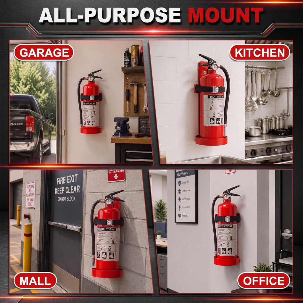 6 Pack 2.5 lb Fire Extinguisher Wall Mount Bracket W200