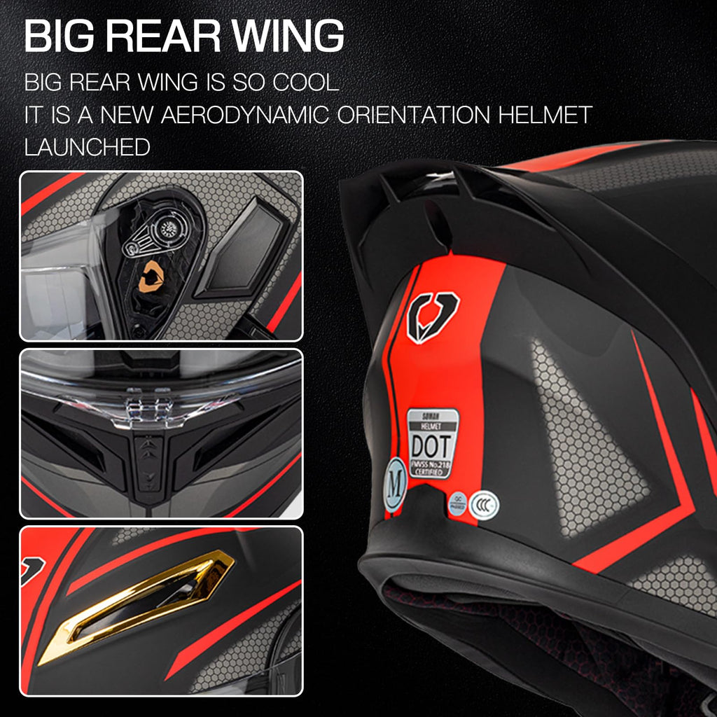 DOT Certified Flip Up Full Face Modular Motorcycle Helmet D3482