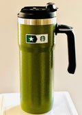 Double Walled Hammered Stainless Steel Tumbler With Handle B880620