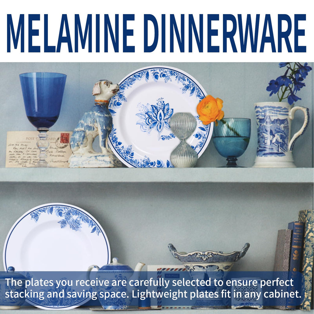 12 Pc Floral Melamine Dinnerware Set E880209