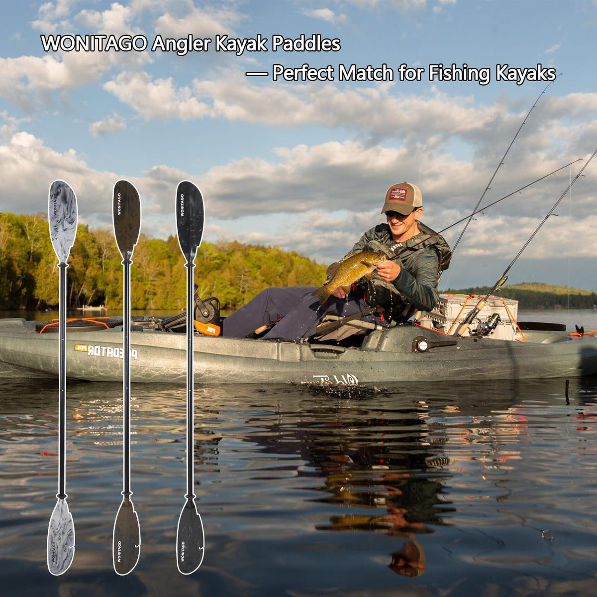 Adjustable Kayak Paddle with Leash I968