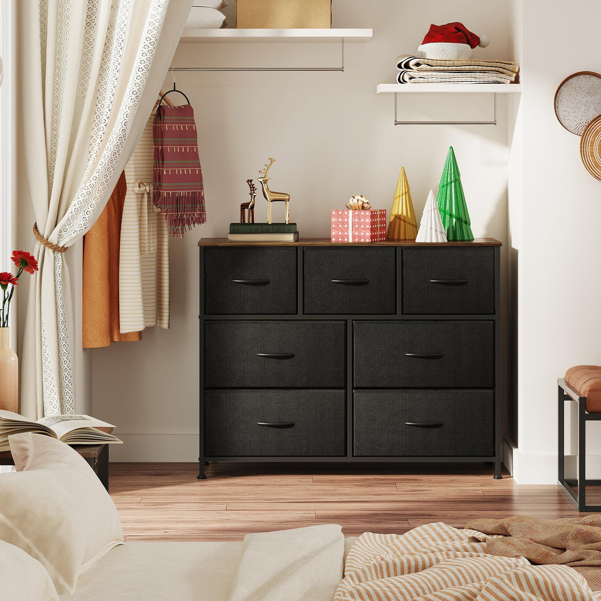 Charcoal Black 3 7 9 Drawer Dresser Set D86269