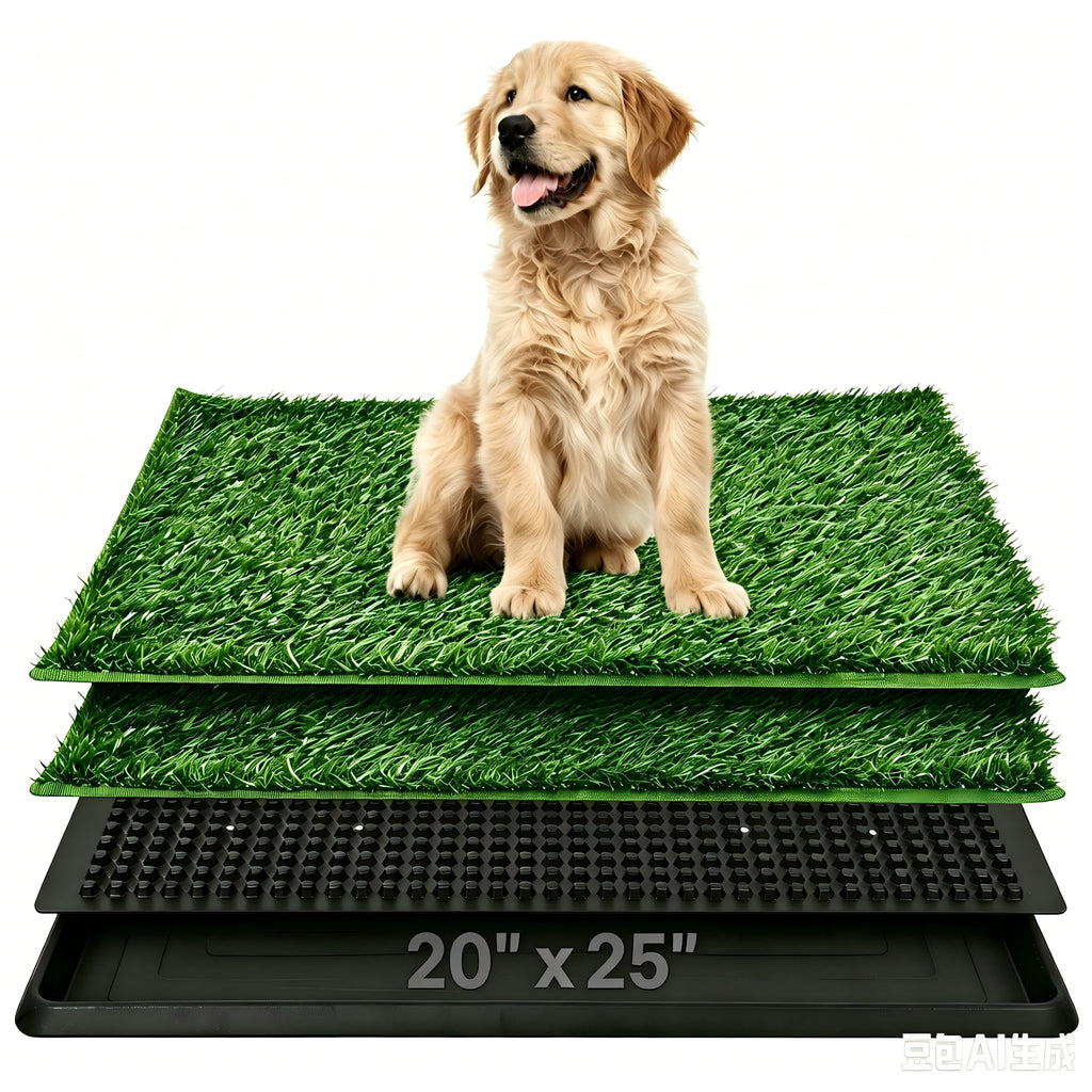 20x25 Inch Reusable Artificial Turf Dog Grass Pad with Tray Y25851
