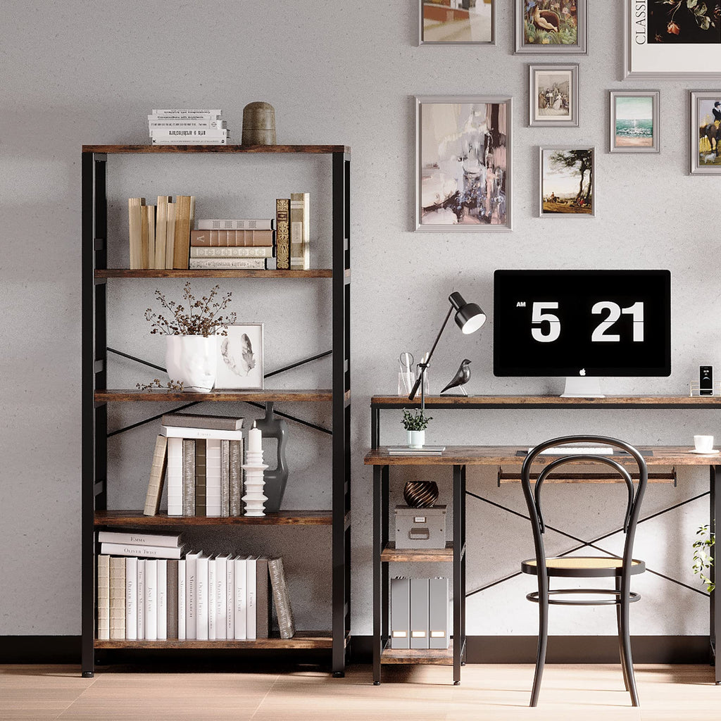 31.5" 5-Tier Industrial Bookshelf W65143