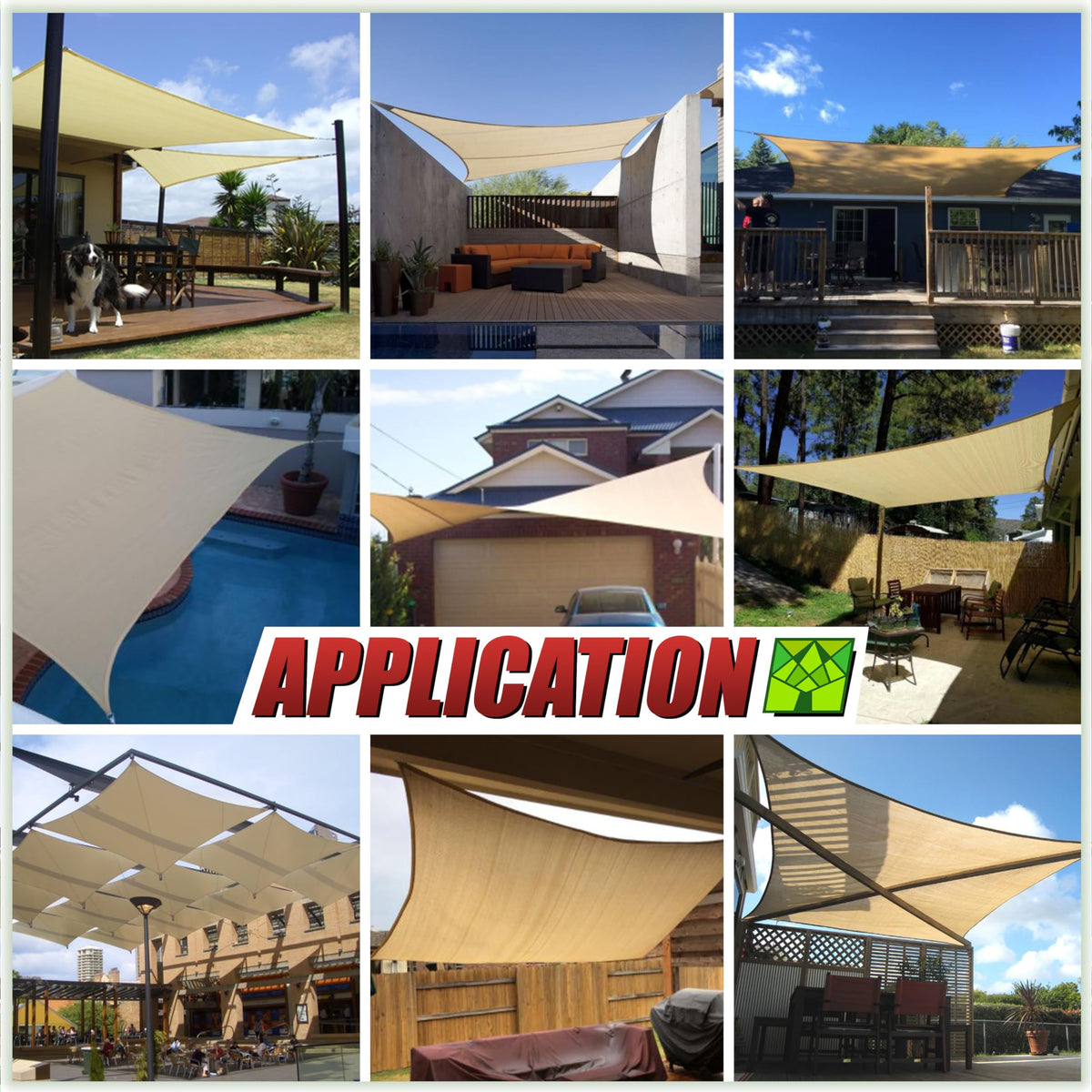 16' x 16' Blue Rectangle Sun Shade Sail F945831