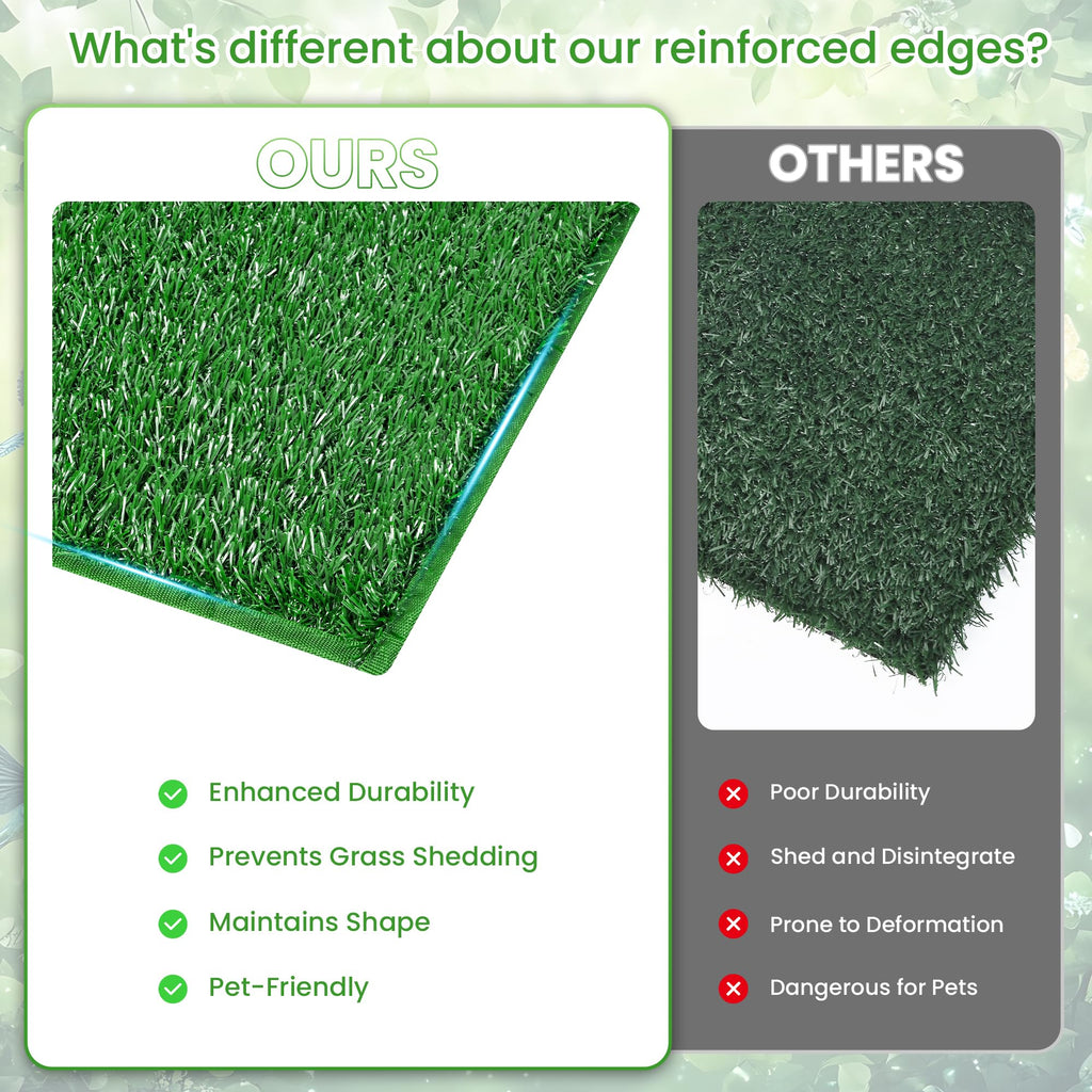20x25 Inch Reusable Artificial Turf Dog Grass Pad with Tray Y25851
