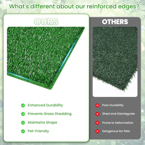 20x25 Inch Reusable Artificial Turf Dog Grass Pad with Tray Y25851
