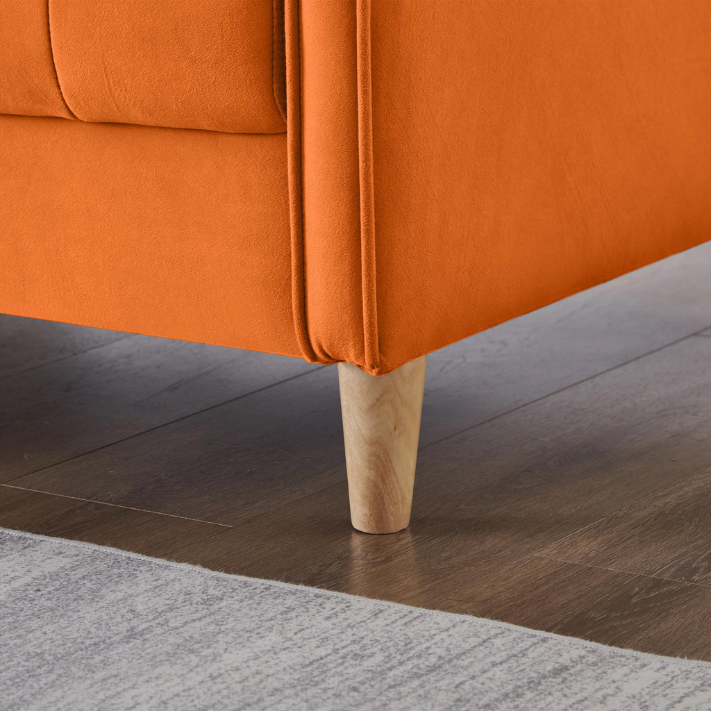 Orange Velvet Tufted Loveseat Sofa F88288